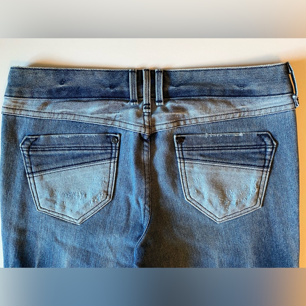 Bebe Patchwork And Distressed Skinny Stretch Blue… - image 7